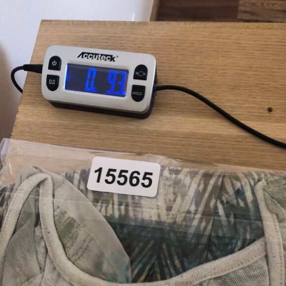 Chicos Top Women 2 US Large Sienna Green Multi Split Neck Balloon Sleeve Peasant - Picture 10 of 10